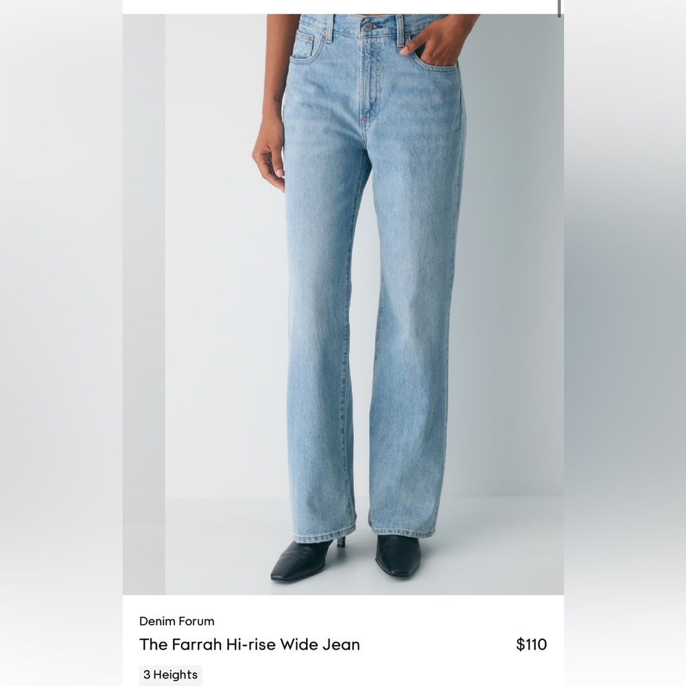 NWT Aritzia Denim Forum The Farrah Hi-rise Wide Jean